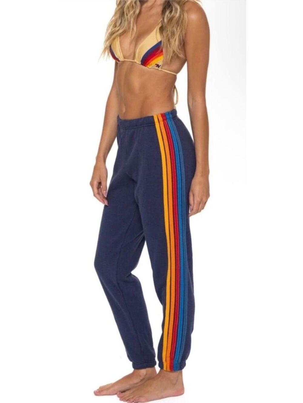 Aviator nation 5 Stripe joggers sweatpants medium